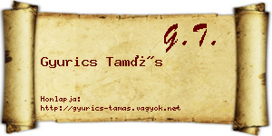 Gyurics Tamás névjegykártya
