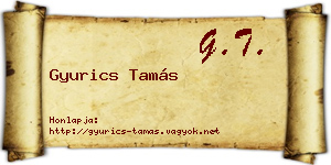 Gyurics Tamás névjegykártya