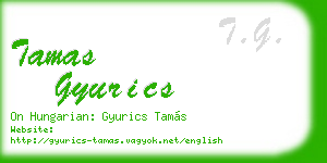 tamas gyurics business card